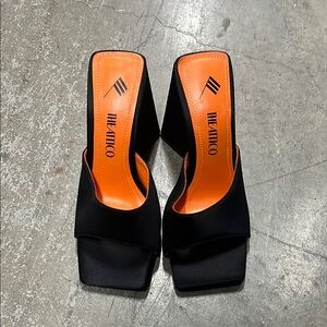 The Attico Black Devon Satin Mules Women's size 35